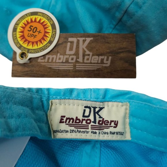 DK Embroidery Destin Florida Light Blue Strapback Cap 50+ UPF Baseball Hat NEW - Picture 8 of 13